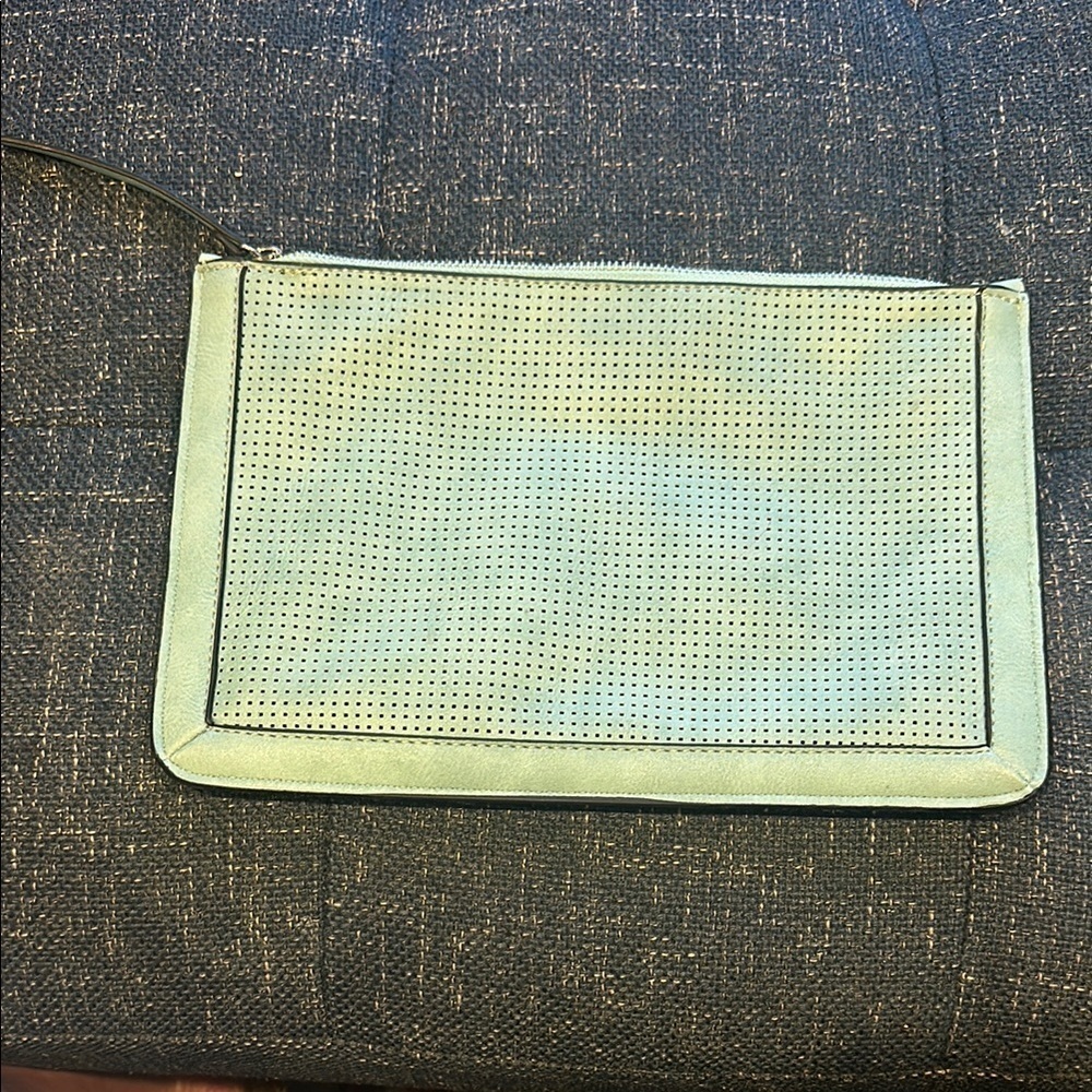 Perforated Mint Green Clutch - Picture 6 of 7